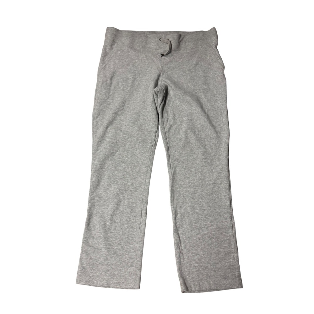 LL Bean Womens Gray French Terry Straight Leg Lounge Pants Size Medium Petite